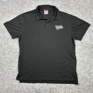 Tesla Polo Shirt Mens Large Black MY CHEMICAL ROMANCE Embroidered